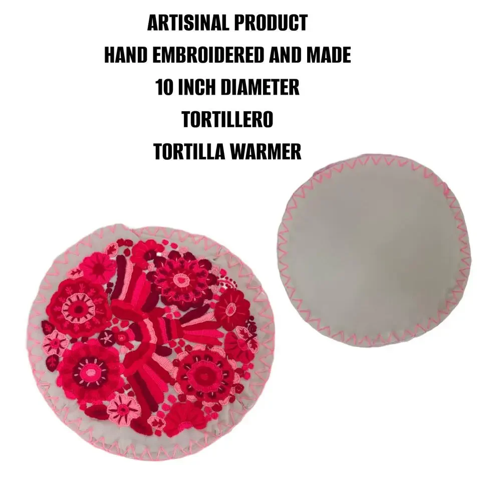 Mexican embroidered Tortillero tortilla warmer  10 in